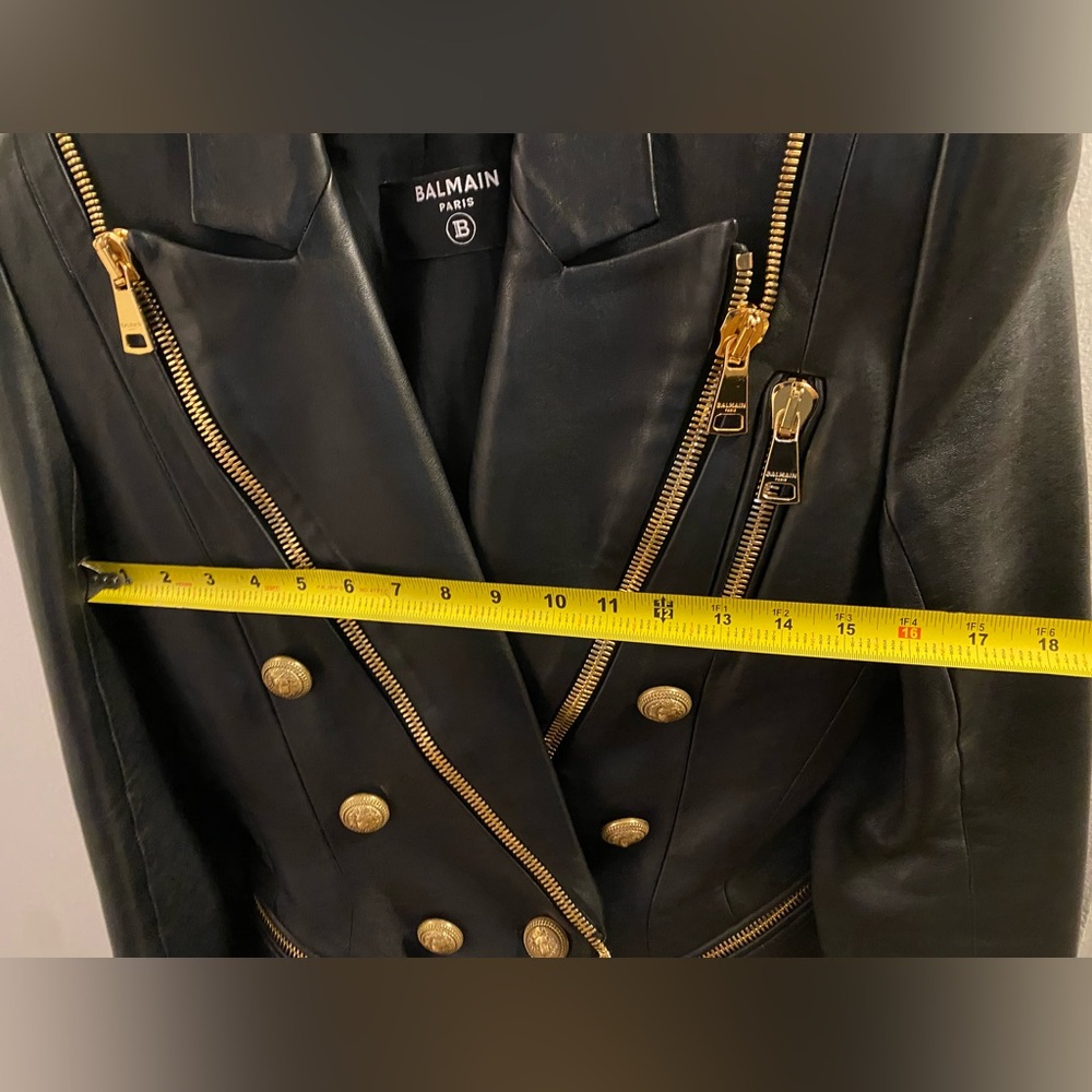 BALMAIN ZIPPER DETAILS LEATHER JACKET IN BLACK - Picture 14 of 16